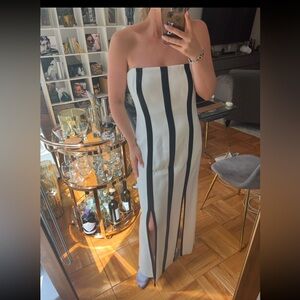 Oscar de la renta white and black stunning cocktail dress